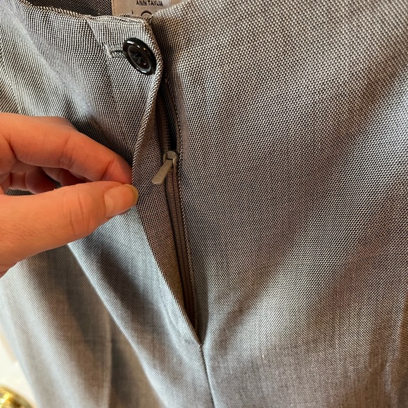 LOFT High Waisted Wide Leg Wool Silk Blend Trouser Pant sz 4 - Picture 7 of 10